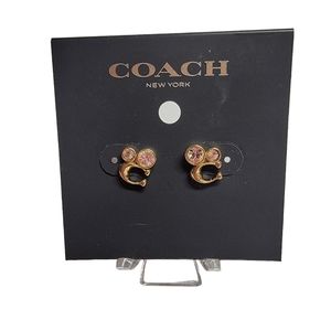 Coach Crystal Cluster Stud Earrings NWT